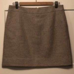Tan Short Wool Skirt
